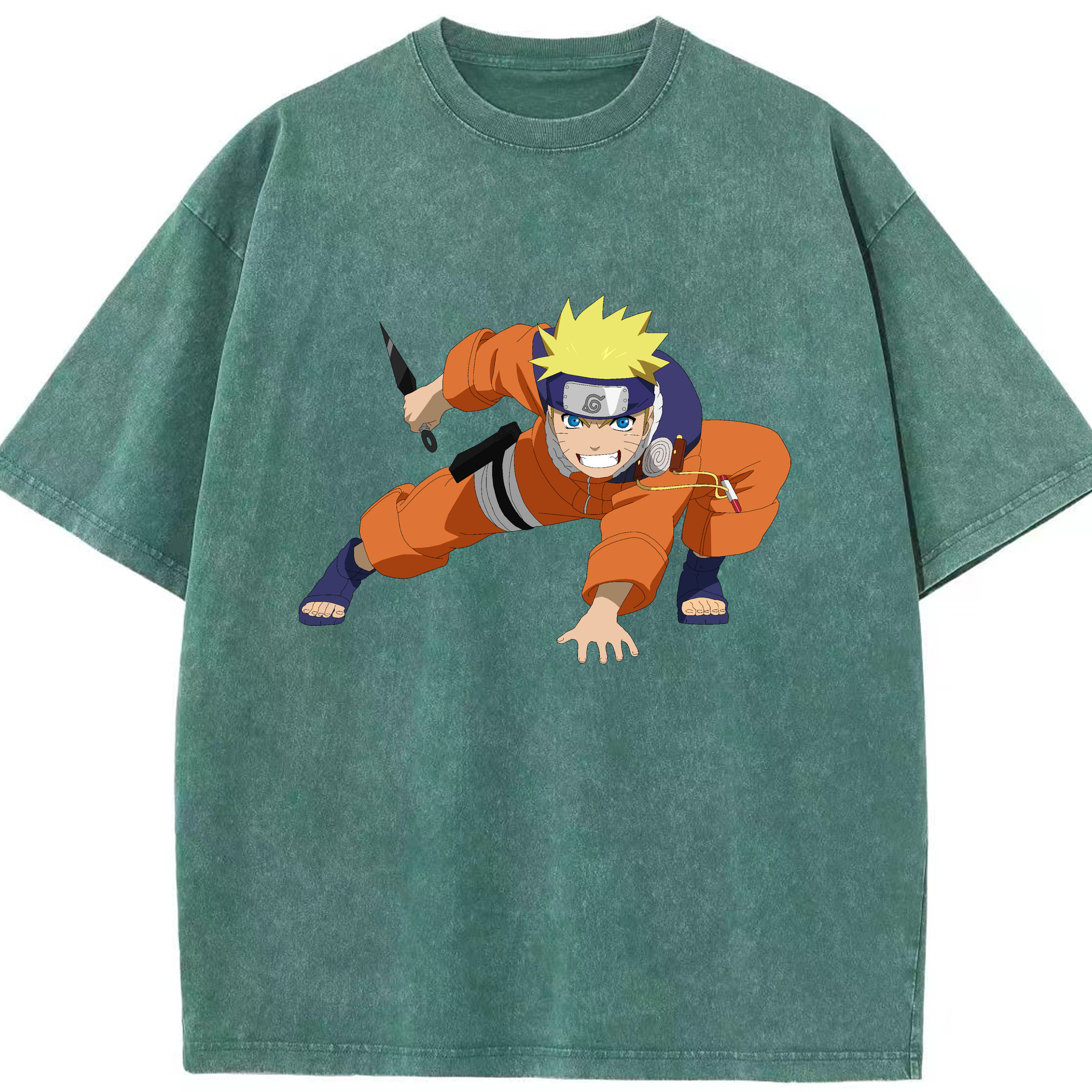 （画像用） NARUTO -ナルト- うずまき ナルト Uzumaki Naruto 綿100% ヴィンテージ風 半袖Tシャツ（フロントプリント）